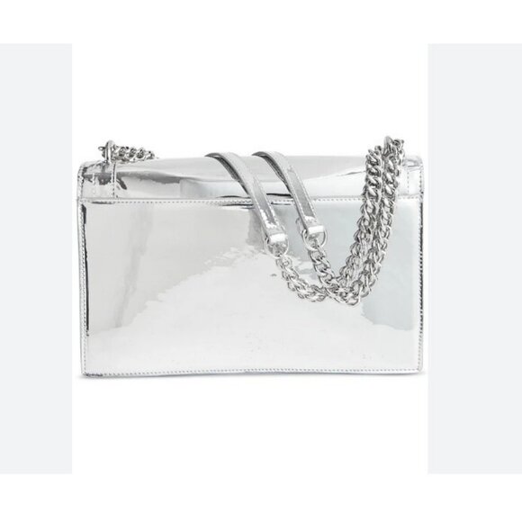 INC International Concepts Ajae metallic crossbody shoulder bag SILVER Defective - Picture 2 of 11